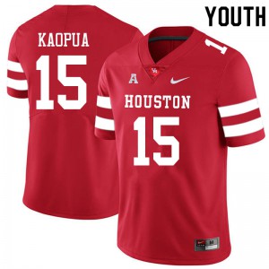 Youth Houston #15 Christian Kaopua Red NCAA Jerseys 633968-100