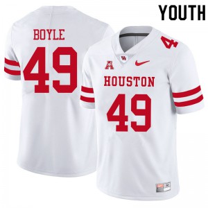 Youth UH Cougars #49 Colby Boyle White Official Jersey 475560-103