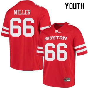Youth Houston Cougars #66 Cole Miller Red College Jersey 874794-425
