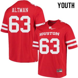 Youth Cougars #63 Colson Altman Red High School Jersey 718334-702