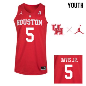Youth University of Houston #5 Corey Davis Jr. Red Jordan Brand Basketball Jerseys 618720-572