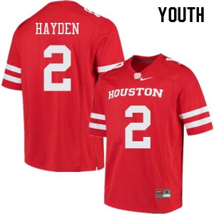 Youth University of Houston #2 D.J. Hayden Red Official Jersey 742565-652