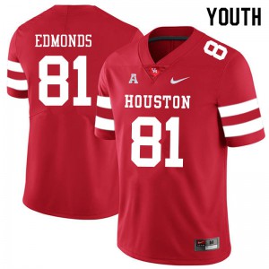 Youth Cougars #81 Darius Edmonds Red Embroidery Jersey 365787-957