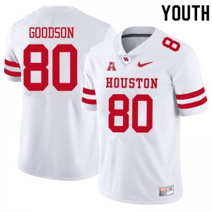Youth University of Houston #80 Dekalen Goodson White College Jersey 265602-307
