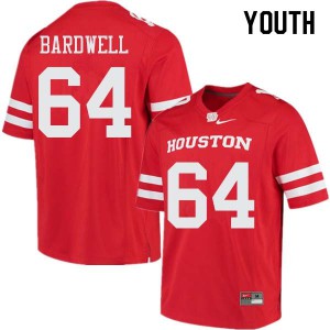 Youth Cougars #64 Dennis Bardwell Red Embroidery Jersey 522059-746