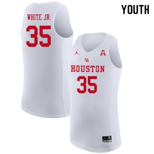 Youth Houston Cougars #35 Fabian White Jr. White Jordan Brand NCAA Jersey 254035-921