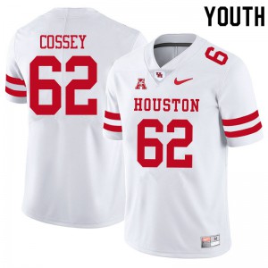 Youth University of Houston #62 Gabe Cossey White Stitch Jersey 324088-784