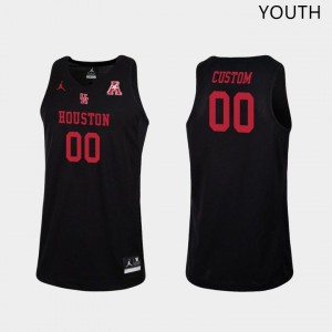 Youth University of Houston #00 Custom Black Embroidery Jerseys 385120-737