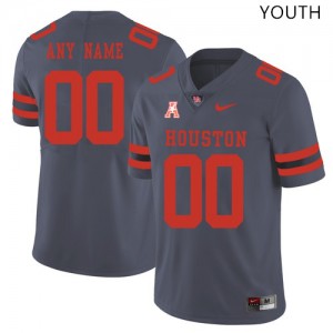 Youth Houston Cougars #00 Custom Gray Player Jersey 165078-245