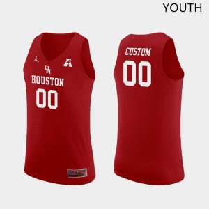 Youth University of Houston #00 Custom Red College Jersey 355764-193