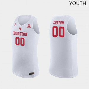 Youth UH Cougars #00 Custom White Official Jersey 299249-975