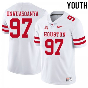 Youth Houston #97 Ike Onwuasoanya White University Jerseys 373877-218