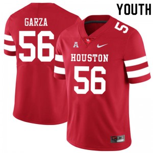 Youth Houston #56 Jacob Garza Red Embroidery Jerseys 415795-612