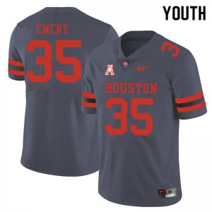 Youth Houston Cougars #35 Jalen Emery Gray High School Jersey 578018-593