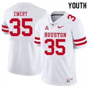 Youth UH Cougars #35 Jalen Emery White High School Jersey 270149-676