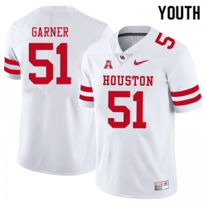 Youth Houston Cougars #51 Jalen Garner White Stitch Jerseys 326390-596