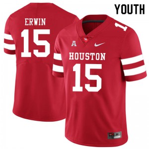 Youth Houston Cougars #15 Jaylen Erwin Red High School Jerseys 999551-790
