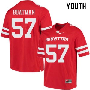 Youth University of Houston #57 Jordan Boatman Red Player Jerseys 330397-638