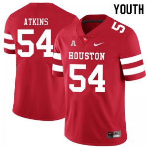 Youth UH Cougars #54 Joshua Atkins Red High School Jersey 962058-393
