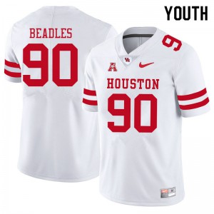 Youth Houston #90 Justin Beadles White University Jersey 644692-943