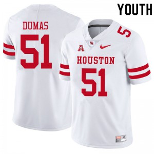 Youth Houston Cougars #51 Kanen Dumas White College Jerseys 358226-697