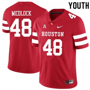 Youth Houston Cougars #48 Kayce Medlock Red Stitch Jersey 807323-773