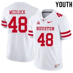 Youth Houston Cougars #48 Kayce Medlock White Player Jersey 669124-257