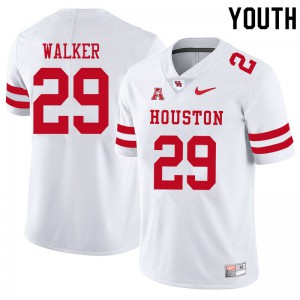 Youth Houston Cougars #29 Kelan Walker White University Jerseys 668746-316