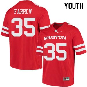 Youth UH Cougars #35 Kenneth Farrow Red Official Jersey 751388-538