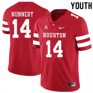 Youth Houston #14 Mannie Nunnery Red NCAA Jersey 509361-484