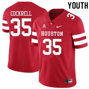Youth Houston Cougars #35 Marcus Cockrell Red Football Jersey 937125-567