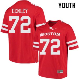 Youth University of Houston #72 Mason Denley Red College Jerseys 871595-862