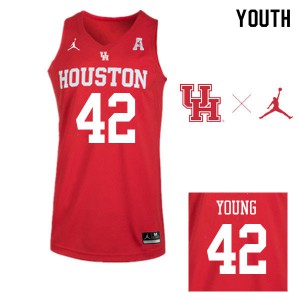 Youth Cougars #42 Michael Young Red Jordan Brand University Jersey 145455-337