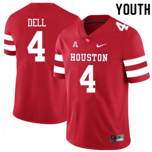 Youth University of Houston #4 Nathaniel Dell Red High School Jersey 863331-392