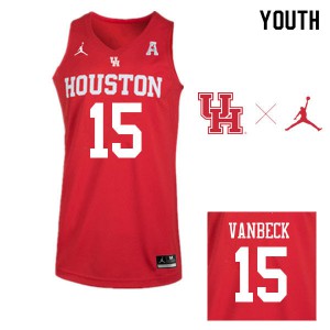 Youth Houston #15 Neil VanBeck Red Jordan Brand Basketball Jerseys 746576-596