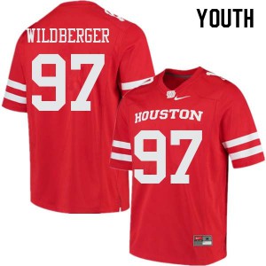 Youth UH Cougars #97 Nick Wildberger Red High School Jerseys 423606-860