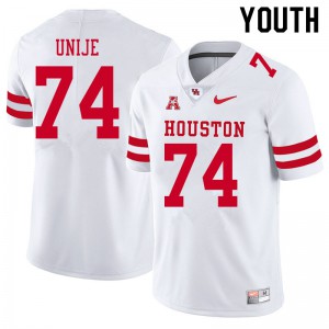 Youth University of Houston #74 Reuben Unije White Official Jerseys 687805-214