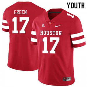 Youth Houston Cougars #17 Seth Green Red Player Jersey 263145-355
