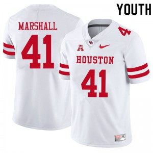 Youth Houston Cougars #41 T.J. Marshall White College Jersey 831137-273