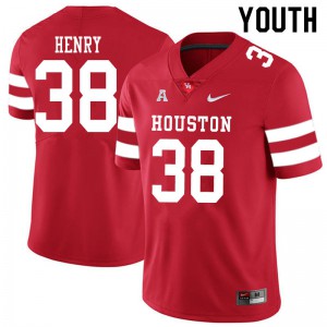 Youth UH Cougars #38 Ta'Zhawn Henry Red Stitched Jersey 995309-602