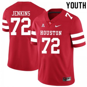 Youth University of Houston #72 Tank Jenkins Red Stitch Jersey 375880-465
