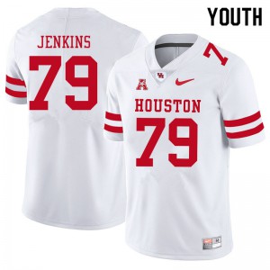 Youth Houston #79 Tank Jenkins White University Jerseys 816848-463