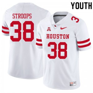 Youth Cougars #38 Theron Stroops White Stitched Jersey 327772-747