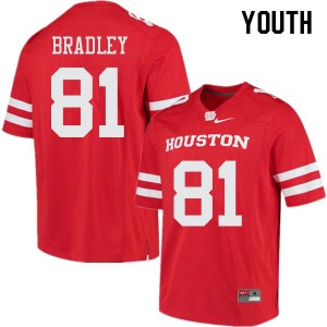Youth Houston Cougars #81 Tre'von Bradley Red Player Jersey 964107-307