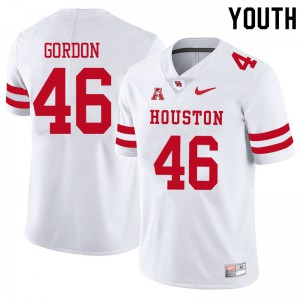 Youth Houston Cougars #46 Tyler Gordon White Stitched Jerseys 724217-646