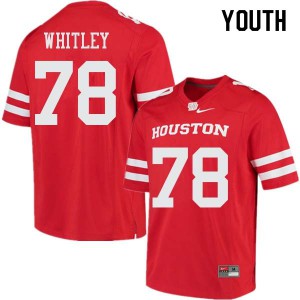 Youth UH Cougars #78 Wilson Whitley Red Stitch Jerseys 720457-236